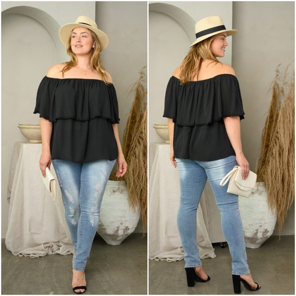 Trend Setter Diva Boutique Tops - Off Shoulder Ruffle Top